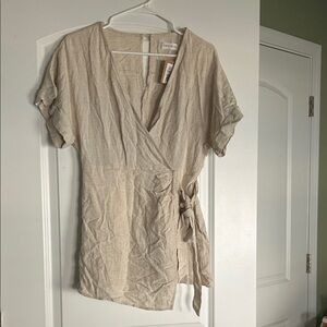 Beige Wrap Romper